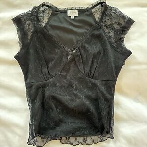 Pacsun Black Lace Cap Sleeve Top